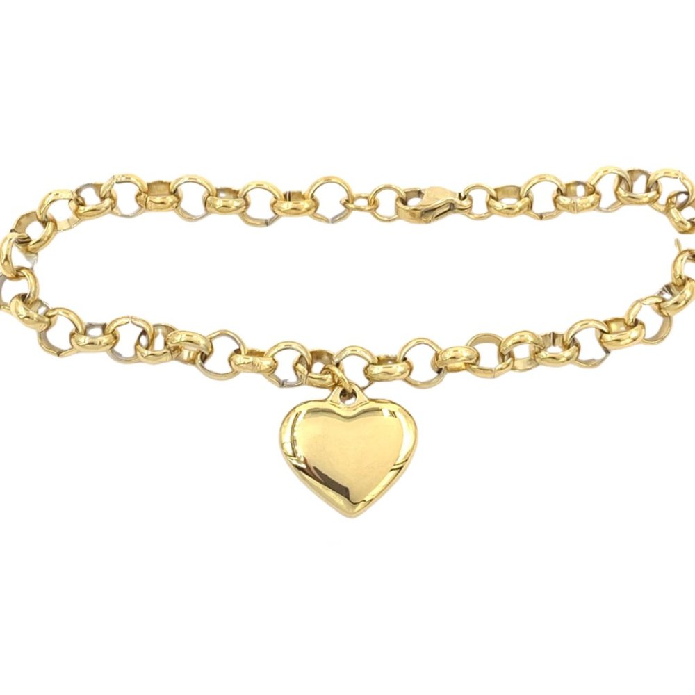Heart Charm Dangle bracelet Pendant Love Charm in gold or silver